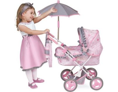 DeCuevas Kočárek pro panenky hluboký s deštníkem Maria 2017-M