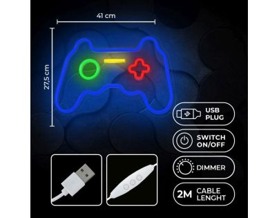 Forever Dekorativní Plexi Led neon Gamepad multicolor