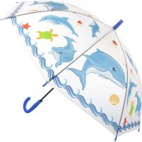 Deštník zvířátka průhledný vystřelovací delfíni