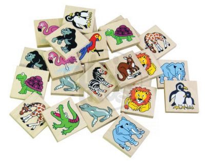 Pexeso ZOO dřevo 24 ks v krabičce (Detoa 105)