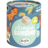 Aladine Dětská dřevěná razítka Stampo Bambino 8 ks Dinosauři