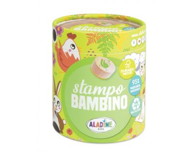 Aladine Dětská dřevěná razítka Stampo Bambino 8 ks Farma