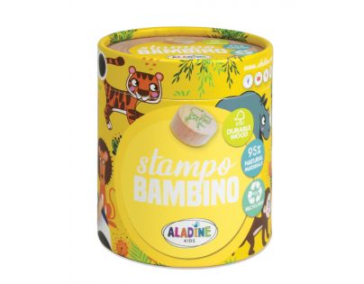 Aladine Dětská dřevěná razítka Stampo Bambino 8 ks Safari