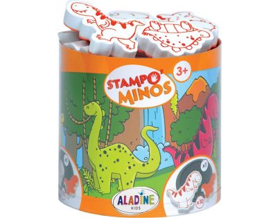Aladine Dětská razítka s příběhem Stampo Minos 10 ks Dinosauři