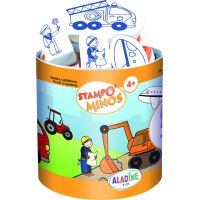 Aladine Dětská razítka s příběhem Stampo Minos 10 ks Stroje