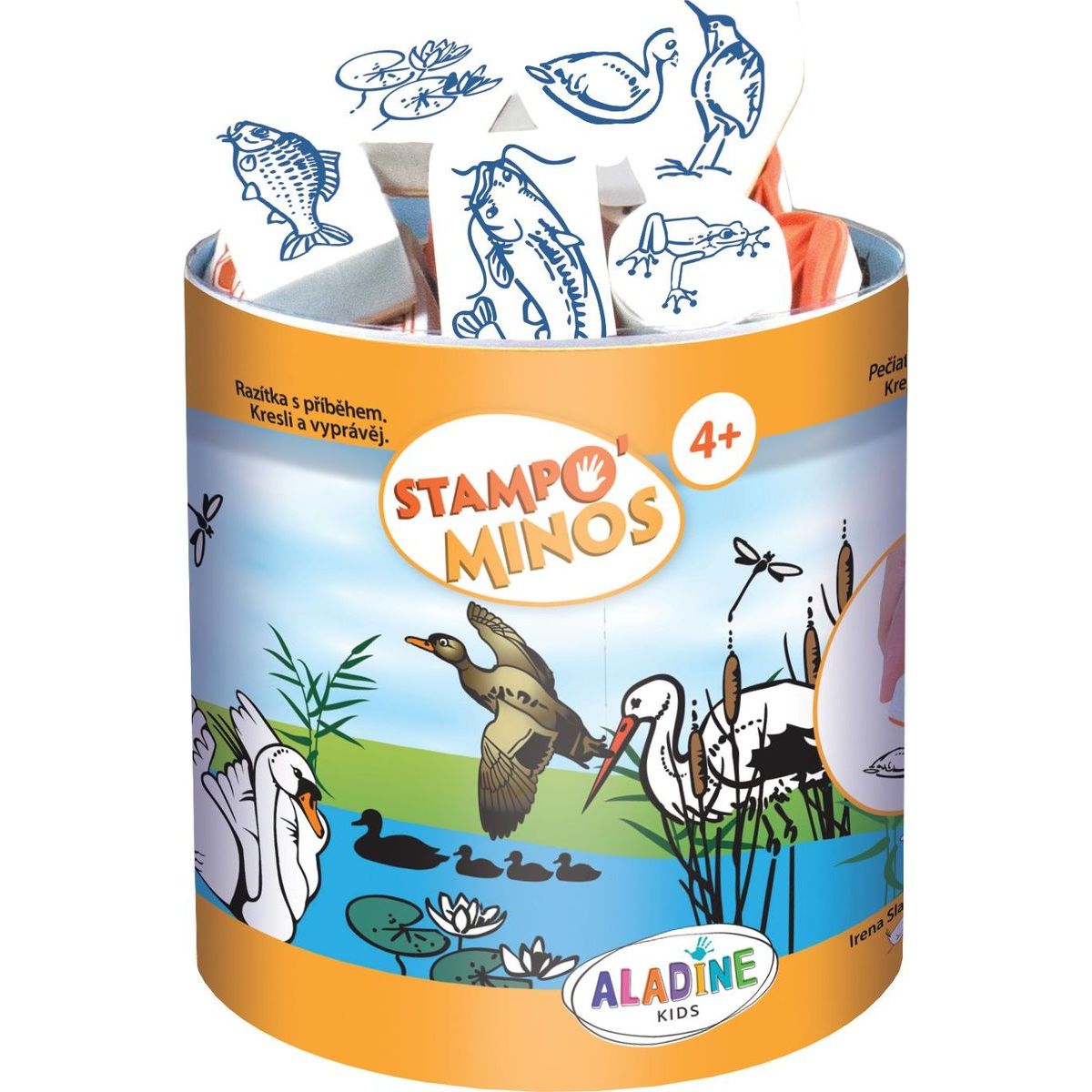 Dětská razítka s příběhem Aladine Stampo Minos, 36 ks U vody