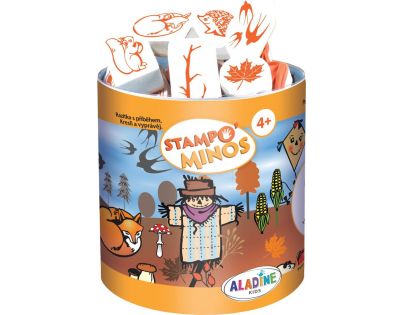 Aladine Dětská razítka s příběhem Stampo Minos 41 ks Podzim