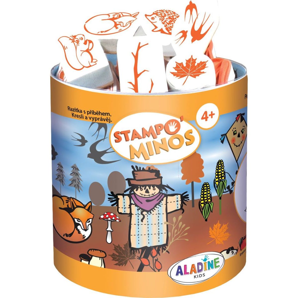 Dětská razítka s příběhem Aladine Stampo Minos, 41 ks Podzim