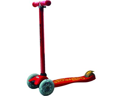 Dětská tříkolová koloběžka svítící  - červená - Poškozený obal