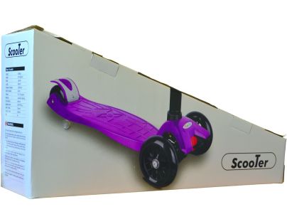 Dětská tříkolová koloběžka svítící  - červená - Poškozený obal