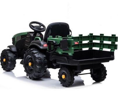 Made Dětský elektrický traktor s přívěsem 12V dva motory MP3