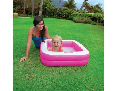 Intex 57100 Dětský bazének čtverec - Růžová 85x85x23cm