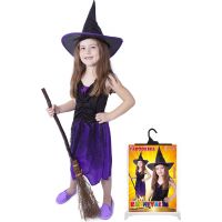 Rappa Dětský kostým Čarodějnice s kloboukem fialové vel. 104 - 116 cm 3