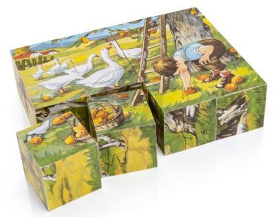 TOPA 303029 - Dřevěné kostky Zvířátka na statku (12ks)