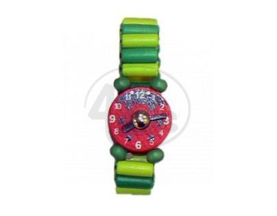 Dřevěné náramkové hodinky - Zelená