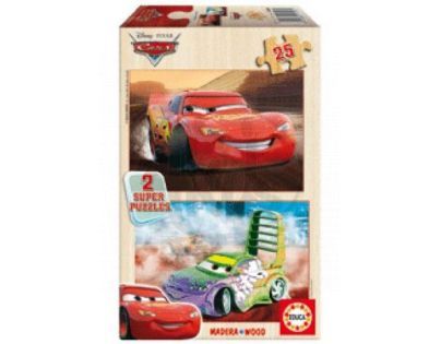 Dřevěné puzzle Cars, 2x25 dílků