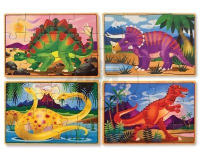 Melissa & Doug  62879 - Puzzle 4 v 1, dinosaurus