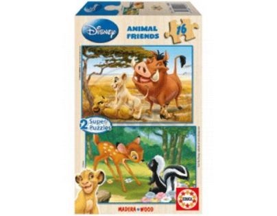 Dřevěné puzzle Disney zvířátka