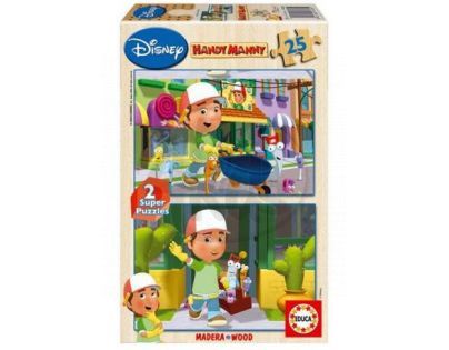 Dřevěné puzzle Handy Manny,2x25 dílků,