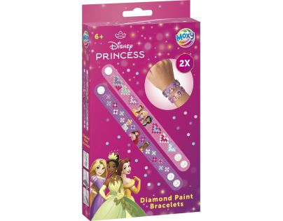 Diamantové malování Disney Princezny - výroba náramků 2 ks
