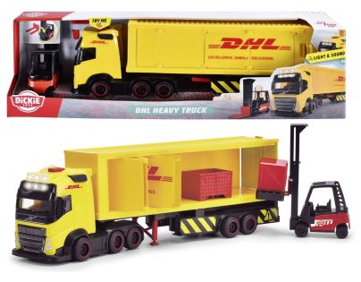 Dickie DHL Nákladní auto Volvo FH 16 s vysokozdvižným vozíkem 35 cm