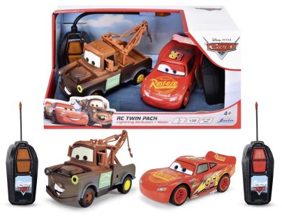 Dickie RC Cars Blesk McQueen a Burák Twin Pack 14 cm, 1:32 - Poškozený obal
