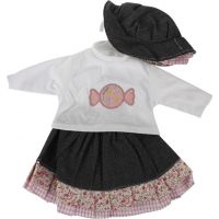 Dimian Oblečky pro panenku vel. 42 - 48 cm Bambolina Amore sukýnka a klobouček