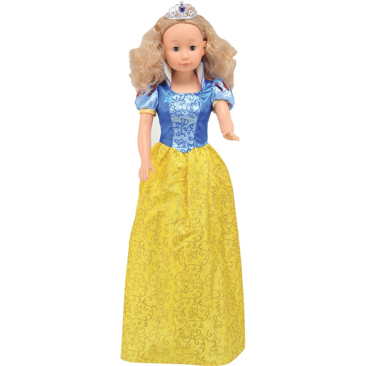Dimian Panenka Bambolina Molly princezna 90cm - Žluto-modré šaty