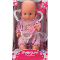 Dimian Panenka Bambolina s stetoskopem a kojeneckou lahvičkou 33 cm Dimian Panenka Bambolina s stetoskopem a kojeneckou lahvičkou 33 cm