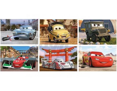 Dino Cars Dřevěné kostky Auta ve světě