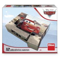 Dino Cars Jízda Dřevěné kostky licenční 12 dílků