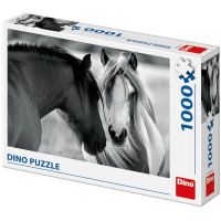 Dino Puzzle Černý a bílý kůň 1000 dílků 2