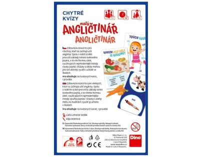 Dino Chytré Kvízy Malý Angličtinář naučná hra CZ a SK verze