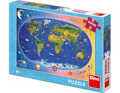 Dino Puzzle Dětská mapa 300 XL dílků