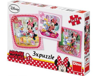 Dino Disney Puzzle Minnie na návštěvě 3 x 55 dílků