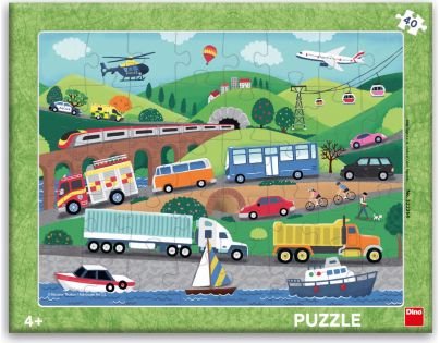 Dino Puzzle deskové Dopravní prostředky 40 dílků