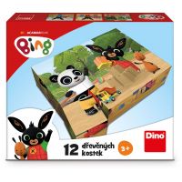 Dino Dřevěné kostky Bing 12 kostek