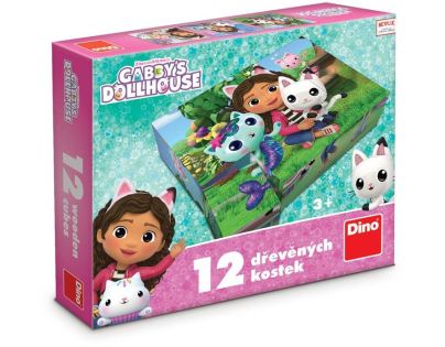 Dino Gábinin kouzelný domeček Dřevěné licenční kostky 12 dílků