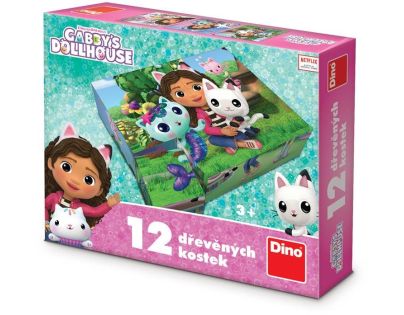 Dino Gábinin kouzelný domeček Dřevěné licenční kostky 12 dílků