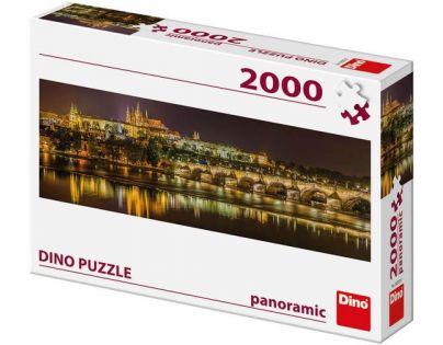DDino Puzzle panoramic Karlův most v noci 2000 dílků