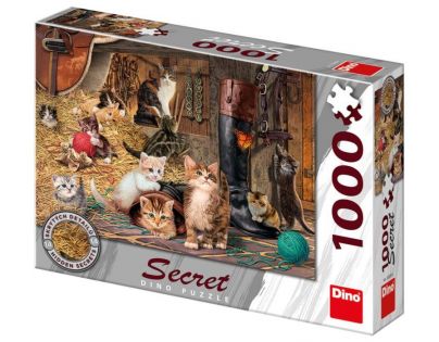 Dino Puzzle Secret collection Kočky v konírně 1000 dílků