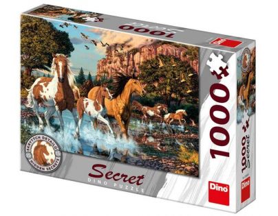 Dino Puzzle Koně v řece 1000 dílků