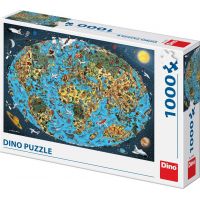 Dino Puzzle Kreslená mapa světa 1000 dílků 2
