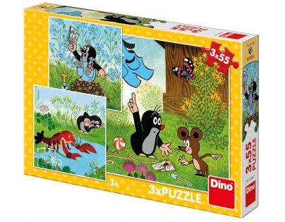 Dino Puzzle Krteček a kalhotky 3 x 55 dílků