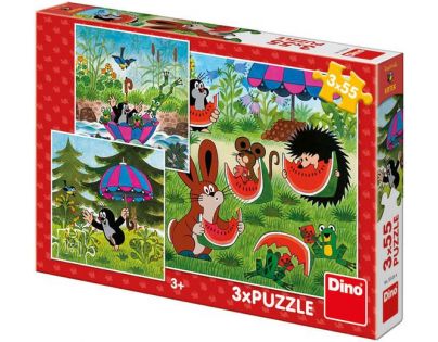 Dino Puzzle Krteček a paraplíčko 3 x 55 dílků