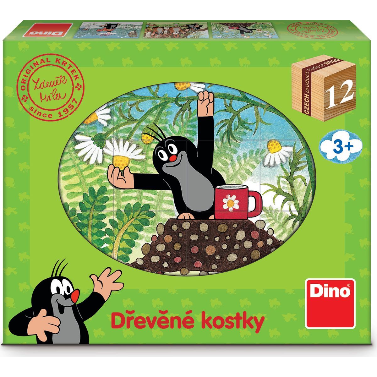 Dino Krtek a přátelé 12 dřevěné kostky