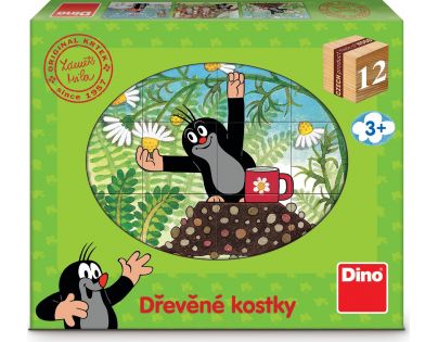 Dino Krtek a přátelé 12 dřevěné kostky