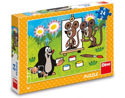 Dino Puzzle Krtek malířem 24 dílků