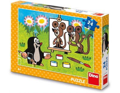 Dino Puzzle Krtek malířem 24 dílků