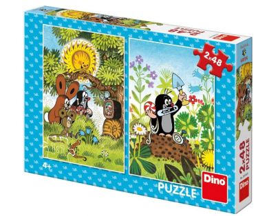 Dino Puzzle Krtek na louce 2 x 48 dílků
